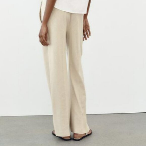 Linen Blend Straight Pants by Zara - Picture 5 of 9